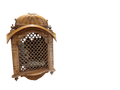 Wall-Mounted Wooden Mandir with Jali Design