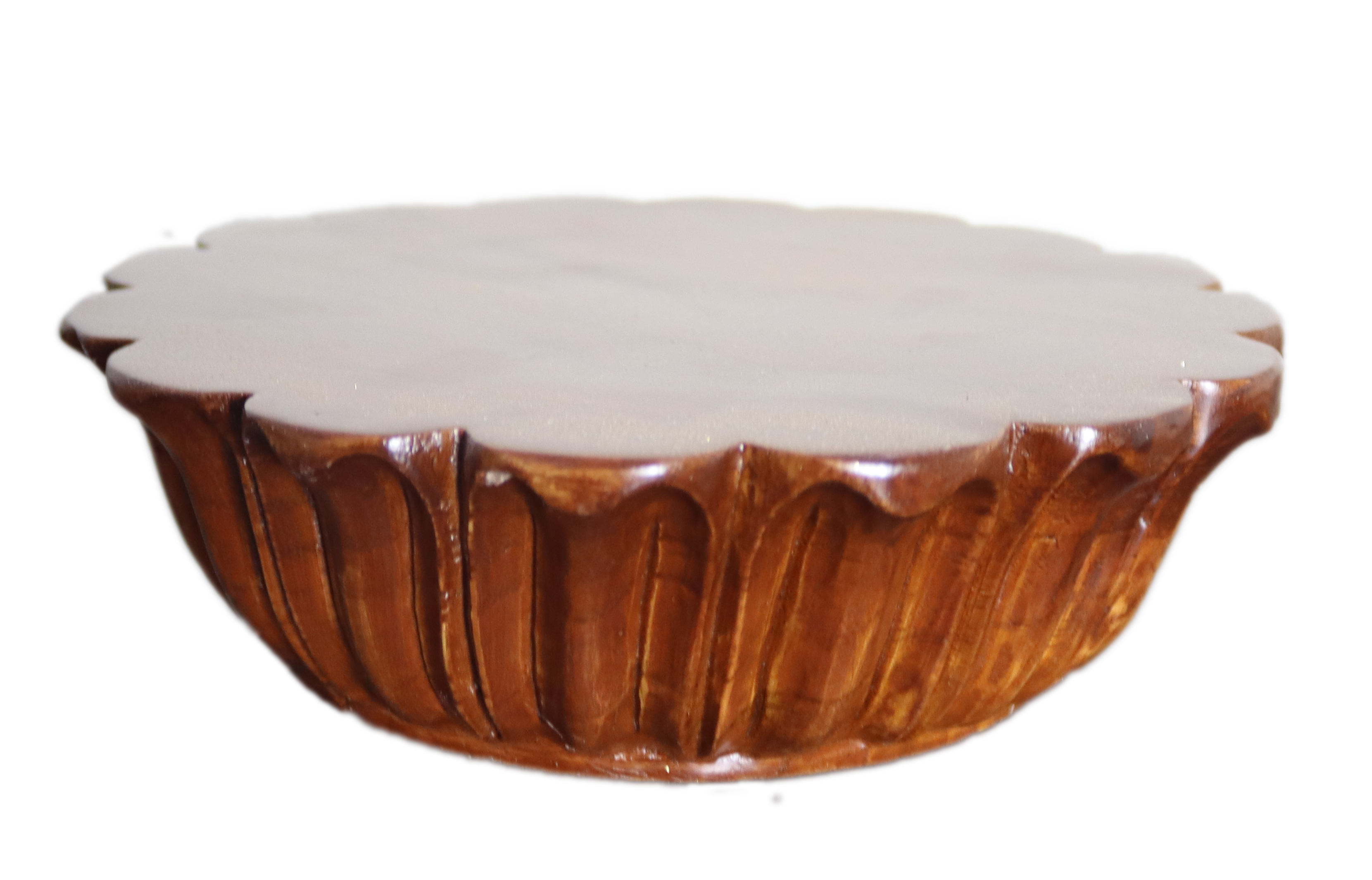 Lotus-Shaped Wooden Pooja Chowki